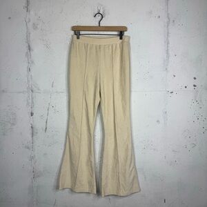 Aerie Ribbed Pleated Front Wide Leg High Rise Pants Med